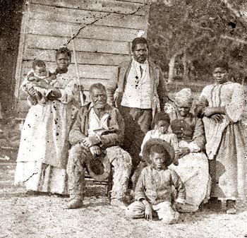 une famille d'esclaves dans le Sud